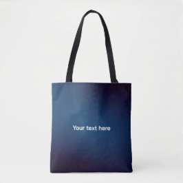 Donkerblauw Abstract patroon | Voeg tekst toe Tote Bag