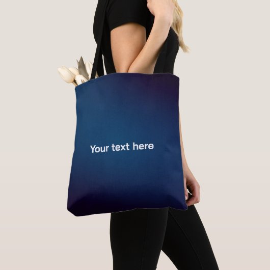 Donkerblauw Abstract patroon | Voeg tekst toe Tote Bag (Dichtbij)