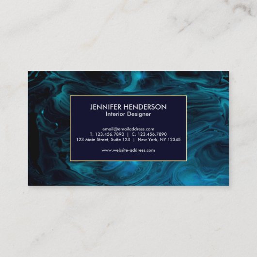 Donkerblauw Abstract Visitekaartje (Achterkant)