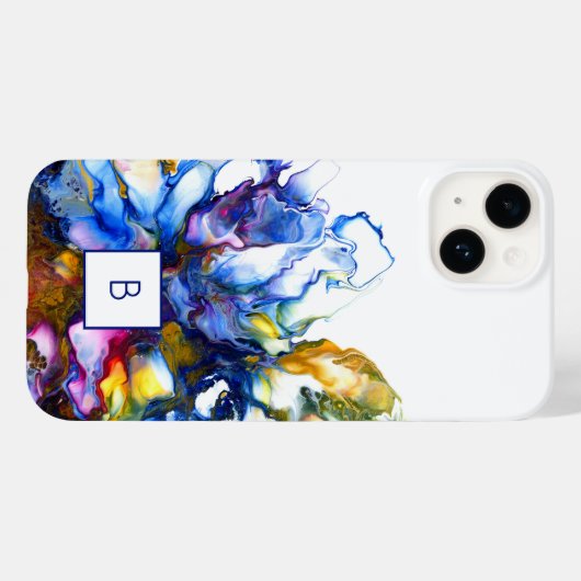 Donkerblauw Abstract vloeibaar Hoesje-Mate Case-Mate iPhone Case (Achterkant (horizontaal))