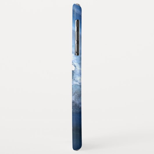 Donkerblauw agaat geode monogram Case-Mate iPhone case (Achterkant/links)