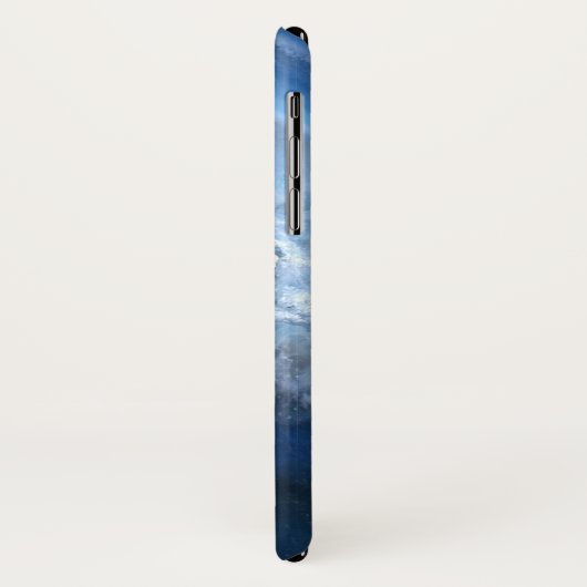 Donkerblauw agaat geode monogram Case-Mate iPhone case (Achterkant/links)