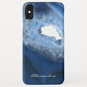 Donkerblauw Agate Geode Monogram Case-Mate iPhone Case