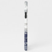 Donkerblauw Antiek Delft Blue Dutch Windmill iPhone Hoesje (Rechterkant)