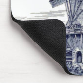 Donkerblauw Antiek Delft Blue Dutch Windmill Muismat (Hoek)