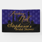 Donkerblauw, Arabisch gevleid Spandoek (Horizontaal)