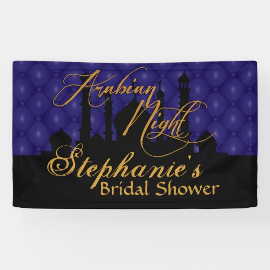 Donkerblauw, Arabisch gevleid Spandoek (Horizontaal)