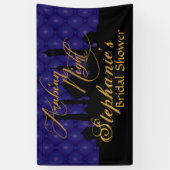 Donkerblauw, Arabisch gevleid Spandoek (Verticaal)