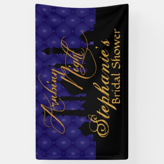 Donkerblauw, Arabisch gevleid Spandoek (Verticaal)