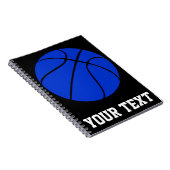 Donkerblauw Basketball Aangepaste tekst Spiral Not Notitieboek (Rechterzijde)