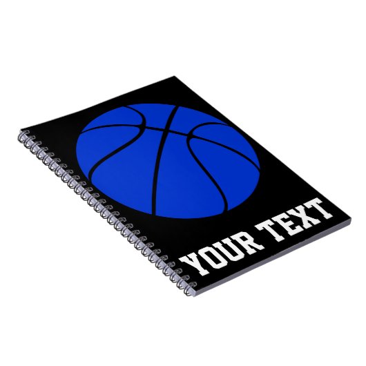 Donkerblauw Basketball Aangepaste tekst Spiral Not Notitieboek (Rechterzijde)