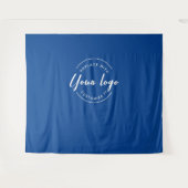 Donkerblauw bedrijf met eigen Logo Wandkleed (Voorkant (horizontaal))