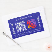 Donkerblauw bedrijfsnaam qr code Instagram Rechthoekige Sticker (Envelop)