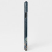 Donkerblauw Beige Tan Brown Plaid Gingham Patroon iPhone Hoesje (Rechterkant)