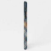 Donkerblauw Beige Tan Brown Plaid Gingham Patroon iPhone Hoesje (Linkerkant)