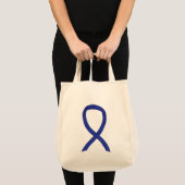Donkerblauw Bewustzijnslint Aangepaste Canvas tas (Voorkant (product))