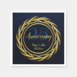 Donkerblauw blauw Gold Royal Jubileum Luxe design Servet