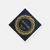 Donkerblauw blauw Gold Royal Jubileum Luxe design Servet (Hoek)