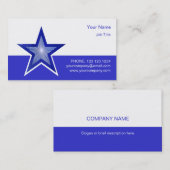 Donkerblauw blauw Star-visitekaartje wit Visitekaartje (Voorkant / Achterkant)