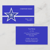 Donkerblauw Blauw Star wit visitekaartje blauw (Voorkant / Achterkant)