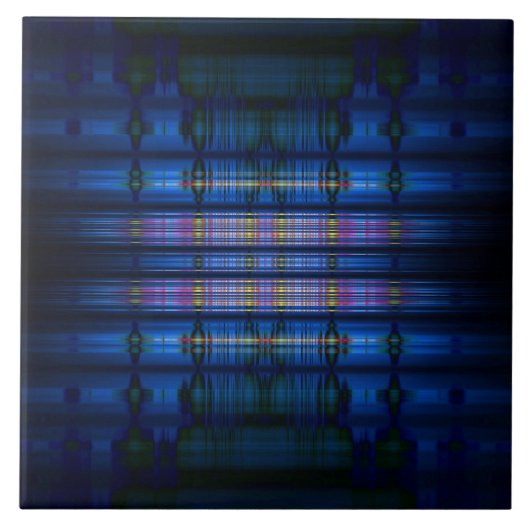 Donkerblauw blauwblauwpatroon tegeltje (Voorkant)