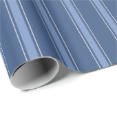 Donkerblauw & Blauwe Strepen Cadeaupapier (Rol Hoek)