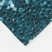 Donkerblauw Blauwgroen Faux Glitter en Diamonds Fleece Deken (Hoek)
