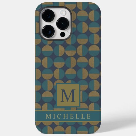 Donkerblauw Blauwgroen Groen Geometrisch Case-Mate iPhone Case (Achterkant)