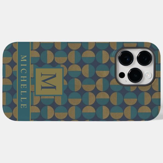  Donkerblauw Blauwgroen Groen Geometrisch Case-Mate iPhone Case (Achterkant (horizontaal))