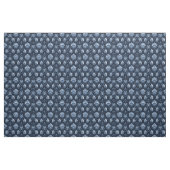 Donkerblauw Bloemdamast Stof (Yard (91,4 cm))