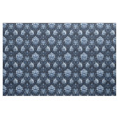 Donkerblauw Bloemdamast Stof (Fat Quarter)