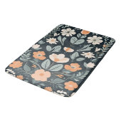 Donkerblauw Bloemen Folk Badmat (Gekanteld)