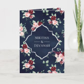 Donkerblauw Bloemen Kant Alles in een Indiase brui (Voorkant)