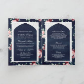 Donkerblauw Bloemen Kant Alles in een Indiase brui (Binnen)