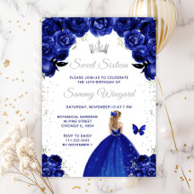 Donkerblauw blond haar prinses Sweet Sixteen