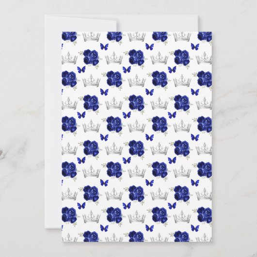 Donkerblauw Blond Haar Prinses Verjaardagsfeest Kaart (Achterkant)