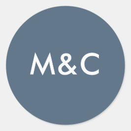 Donkerblauw bruiloft monogram stickers