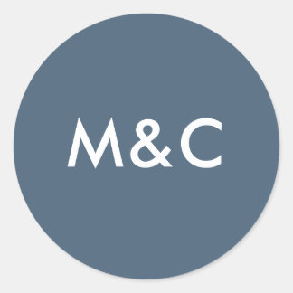 Donkerblauw bruiloft monogram stickers