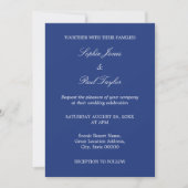 Donkerblauw Bruiloft QR Code RSVP Uitnodiging (Voorkant)