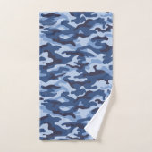 Donkerblauw camouflagepatroon bad handdoek (Handdoek)