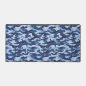 Donkerblauw camouflagepatroon bureaumat (Voorkant)