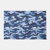 Donkerblauw camouflagepatroon deurmat (Voorkant)