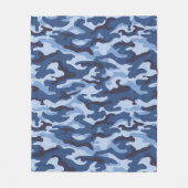 Donkerblauw camouflagepatroon fleece deken (Voorkant)