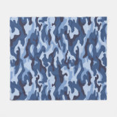 Donkerblauw camouflagepatroon fleece deken (Voorkant (Horizontaal))