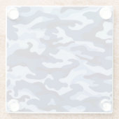 Donkerblauw camouflagepatroon glazen onderzetter (Achterkant)