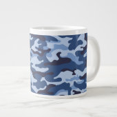 Donkerblauw camouflagepatroon grote koffiekop (Voorkant rechts)