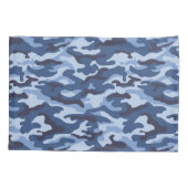 Donkerblauw camouflagepatroon kussensloop (Achterkant-Links)