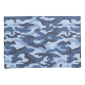 Donkerblauw camouflagepatroon kussensloop (Voorkant-Rechts)