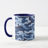 Donkerblauw camouflagepatroon mok (Links)