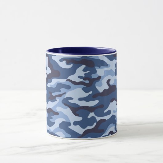 Donkerblauw camouflagepatroon mok (Midden)